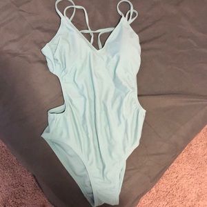 Open back target swimsuit